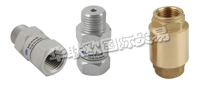 止回閥是指依靠介質(zhì)本身流動(dòng)而自動(dòng)開、閉閥瓣，用來(lái)防止介質(zhì)倒流的閥門，又稱逆止閥、單向閥、逆流閥和背壓閥。止回閥屬于一種自動(dòng)閥門，其主要作用是防止介質(zhì)倒流、防止泵及驅(qū)動(dòng)電動(dòng)機(jī)反轉(zhuǎn)，以及容器介質(zhì)的泄放。止回閥還可用于給其中的壓力可能升至超過系統(tǒng)壓的輔助系統(tǒng)提供補(bǔ)給的管路上。止回閥主要可分為旋啟式止回閥(依重心旋轉(zhuǎn))與升降式止回閥(沿軸線移動(dòng))。SCHMALZ止回閥一般用于關(guān)閉未覆蓋的吸盤的真空管路，是真空應(yīng)用中非常重要的一種真空組件。